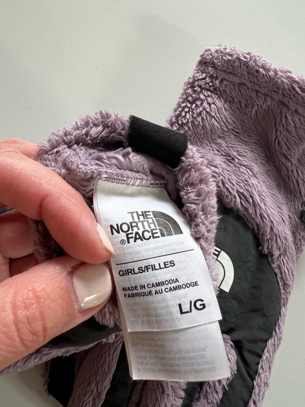 The North Face Lilac Plush Fleece Gloves with Black Palms - Picture 2 of 3